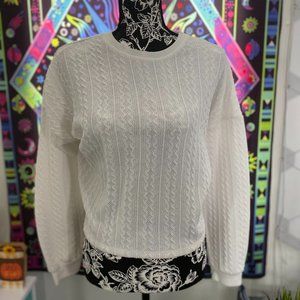 White knit sweater